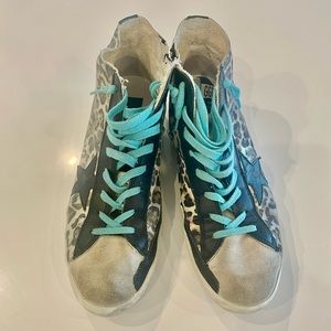 Like New Golden Goose Gold Metallic
Leopard Francy, Size 40